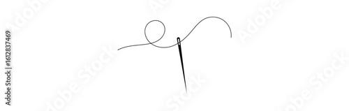 needle for sewing clothes line art icon for apps and websites