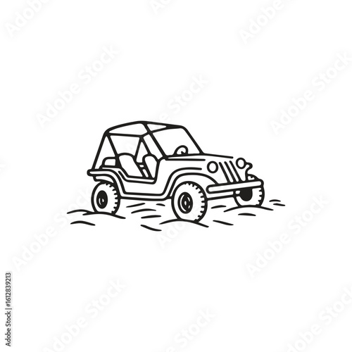 dune buggy logo vector icon illustration style