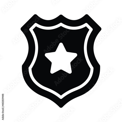 Easy to edit glyph icon of police badge star