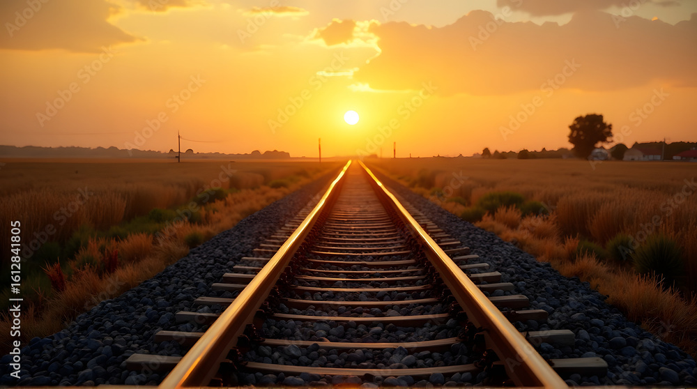 Fototapeta premium Train Tracks to the Horizon