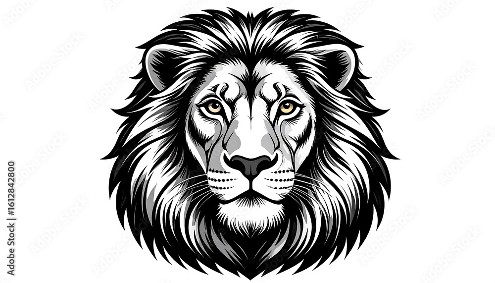 Obraz premium Lion's head, black and white
