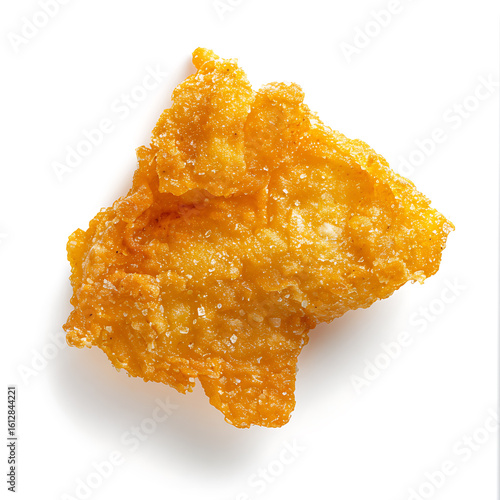 Crispy Fried Chicken Skin Isolated on White Background