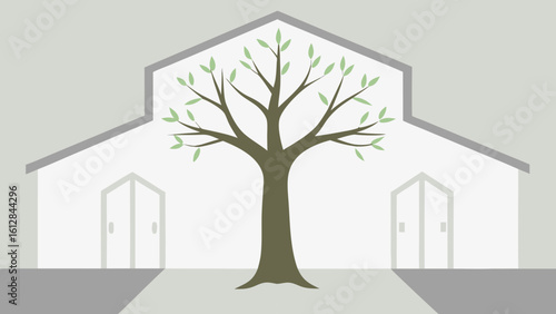 tree whitewashed farmhouse room rustic charm
