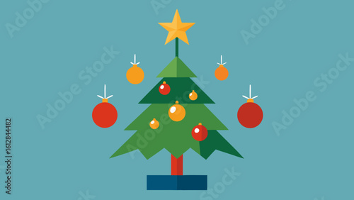 tree with traditional baubles and stars