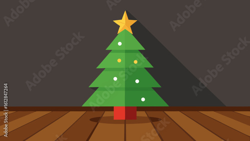 holiday tree wooden floorboards rustic cozy charm