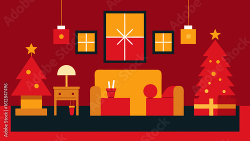 red gold christmas living room decor holiday theme