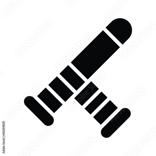 Trendy glyph icon of police baton equipment