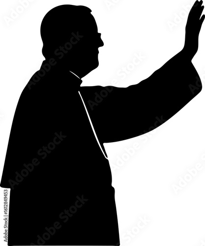Clergyman in Silhouette Giving Blessing