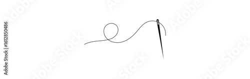 needle for sewing clothes line art icon for apps and websites