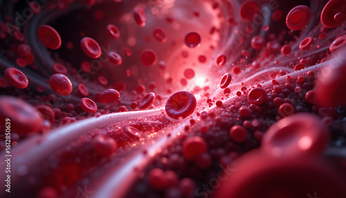 Medical Illustration of Blood Clot Inside Vessel Showing Arterial Blockage and Cardiovascular Risk