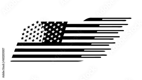 American flag vector graphic design patriotic symbol usa united states stars and stripes black and white art