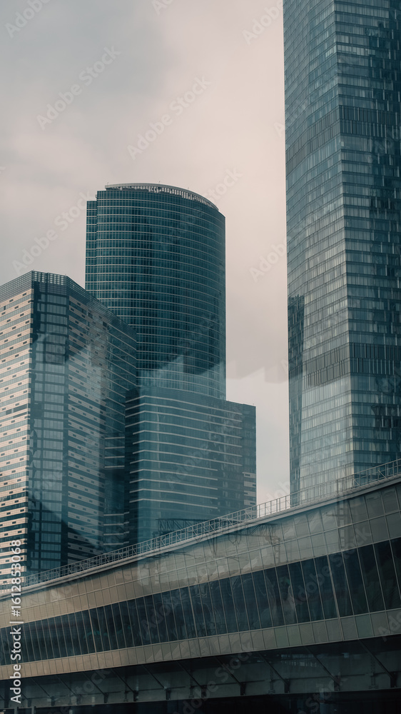 Obraz premium blue wall business buildings architectural background