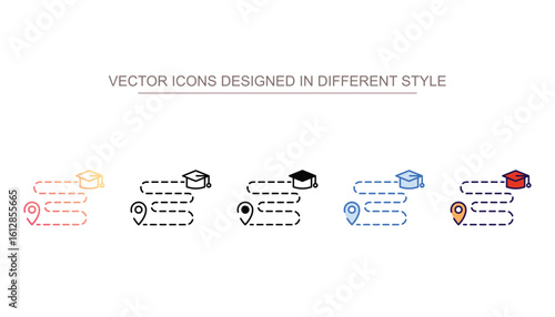 Learning Path icon design with white background stock illustration
