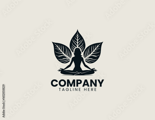 Nature Beauty Woman Goddess Wellness Spa Floral Vector Logo Design