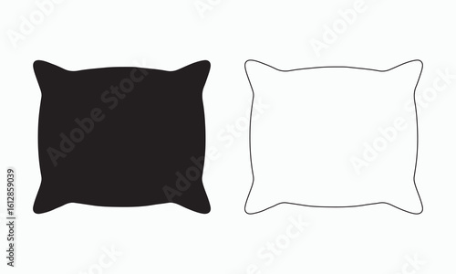 Simple Black and White Pillow Icon Set
