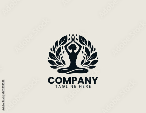 Nature Beauty Woman Goddess Wellness Spa Floral Vector Logo Design