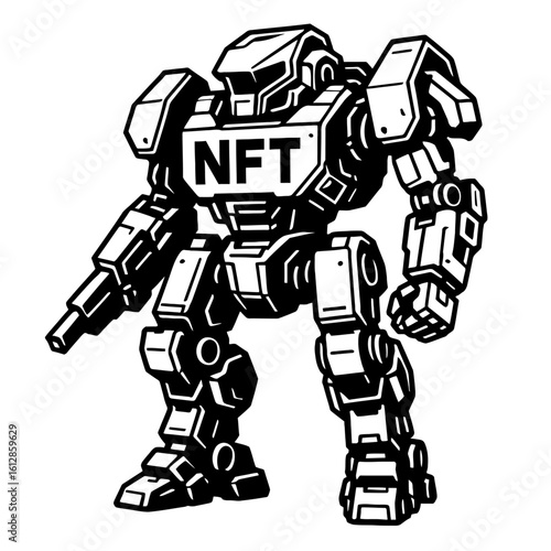 Wallpaper Mural NFT Robot Mech - Futuristic Blockchain Digital Asset Torontodigital.ca