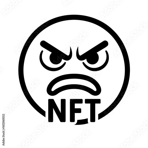 Angry NFT Emoji with Frown - Expressing Frustration or Displeasure in Crypto
