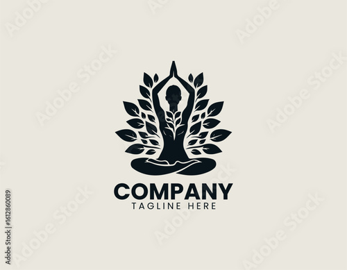 Nature Beauty Woman Goddess Wellness Spa Floral Vector Logo Design