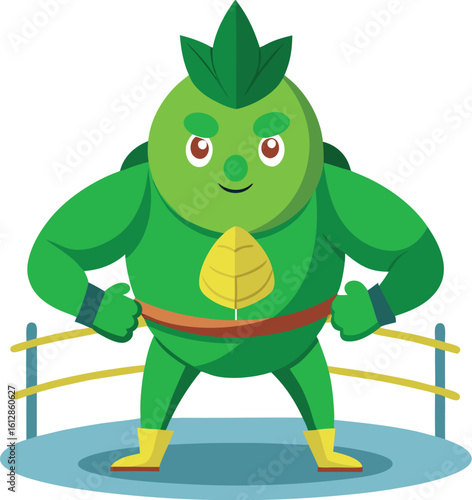 Strong Superhero Vegetable Cartoon