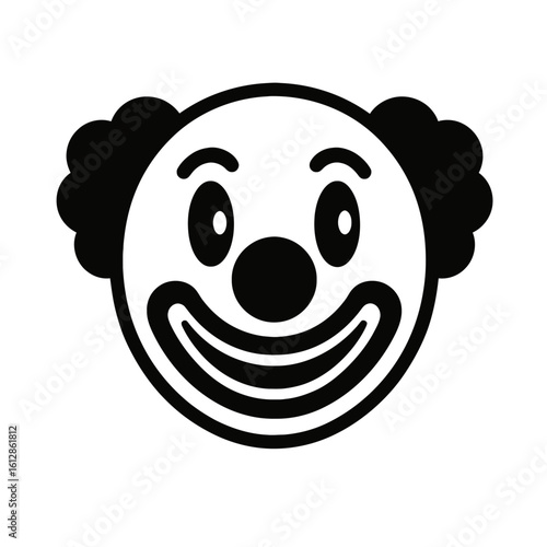 Smiling Clown Face - Classic Circus and Entertainment Character