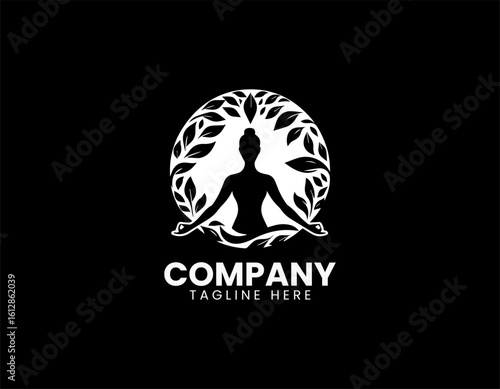 Nature Beauty Woman Goddess Wellness Spa Floral Vector Logo Design