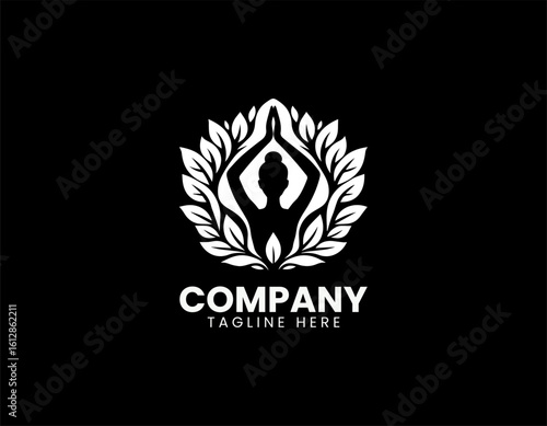 Nature Beauty Woman Goddess Wellness Spa Floral Vector Logo Design