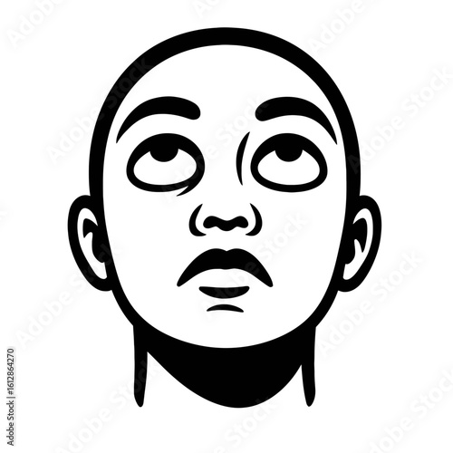Bald Man Rolling Eyes Up in Annoyance or Disbelief Graphic
