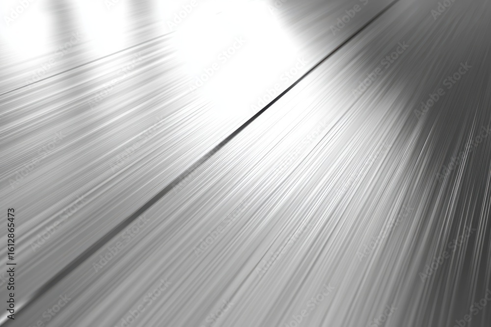 Silver surface with a line running through. The surface is reflective and shiny. The line is thin and elongated.