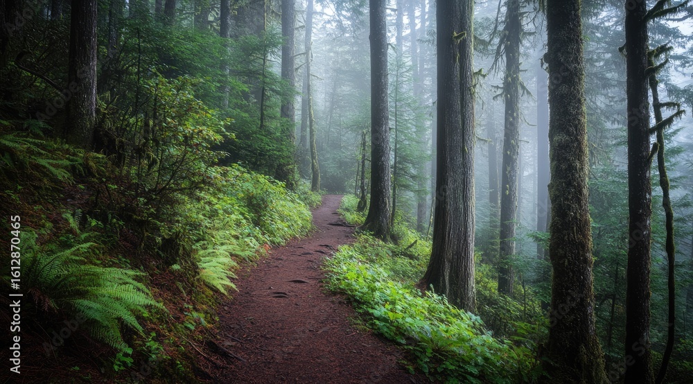 Fototapeta premium Misty forest trail (2)