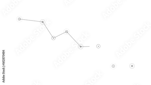 Step-by-step roadmap with included highlight points. Cg progressive motion background. Digital Navigation Screen, Travel Route Finder.