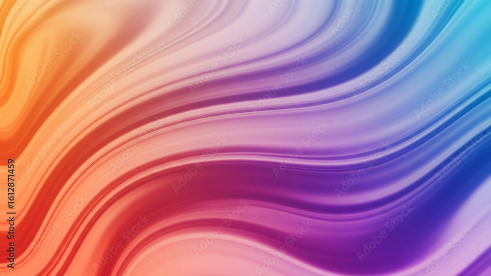 Obraz premium Abstract flowing background with vibrant colors blending in smooth waves, creating a dynamic and visually appealing texture.