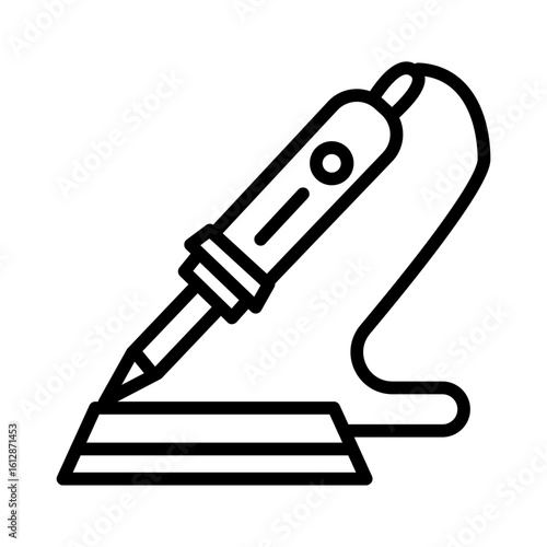 Soldering Iron icon vector image. Can be used for Electrician Tools.