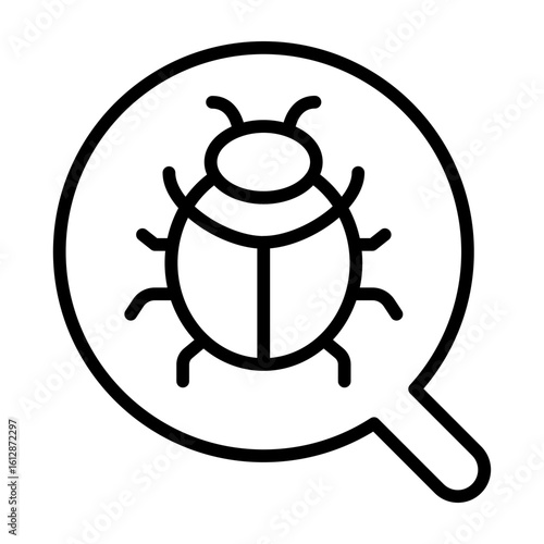 Bug Search icon vector image. Can be used for Web Hosting.