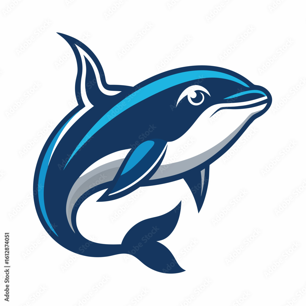 Fototapeta premium Dolphin jumps above water showcasing aquatic grace and beauty in the ocean during a sunny day