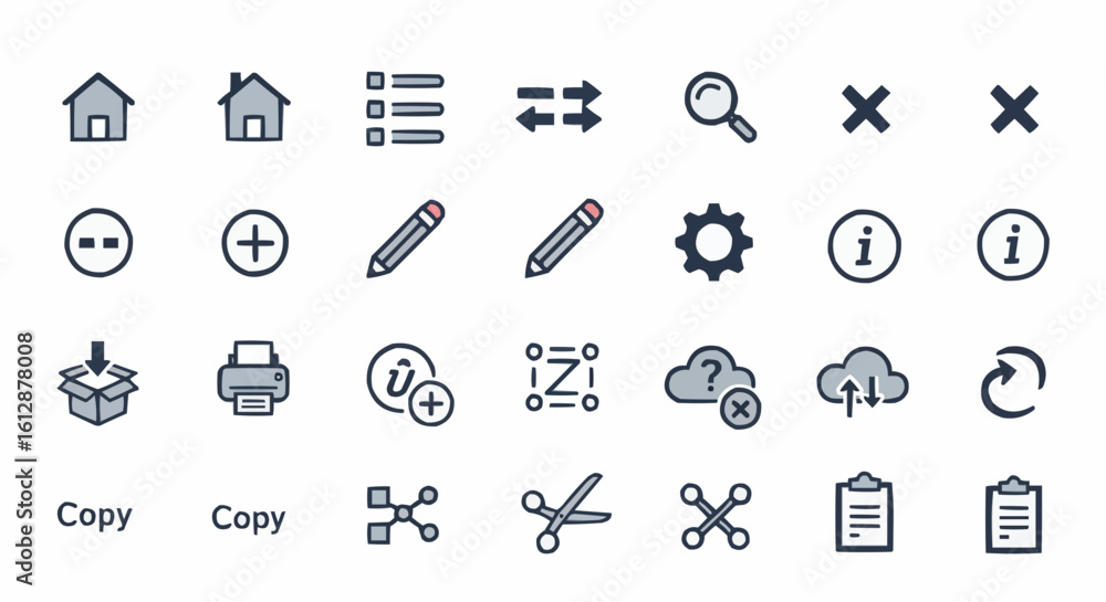 Fototapeta premium Various Interface icons on a surface. 