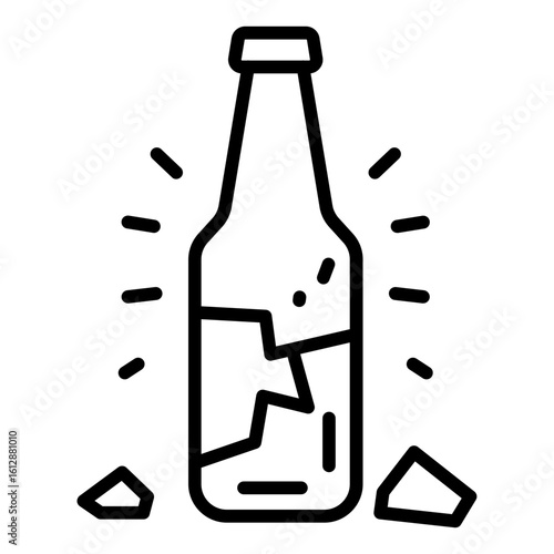Broken Bottle icon vector image. Can be used for Prison.