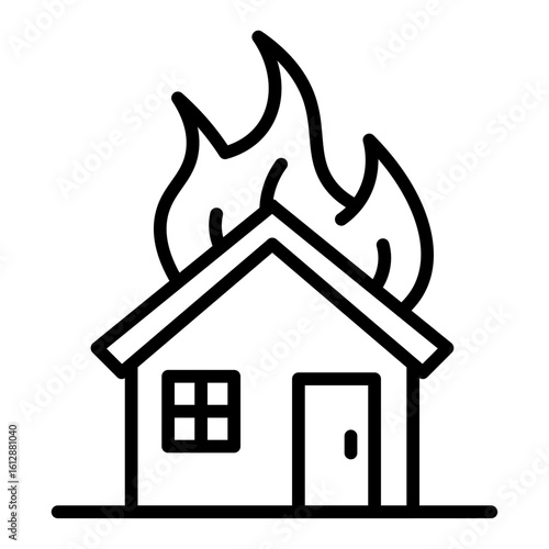Burning House icon vector image. Can be used for Prison.