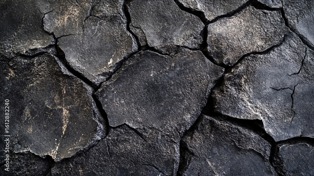 Fototapeta premium Dark cracked stone texture background abstract design element
