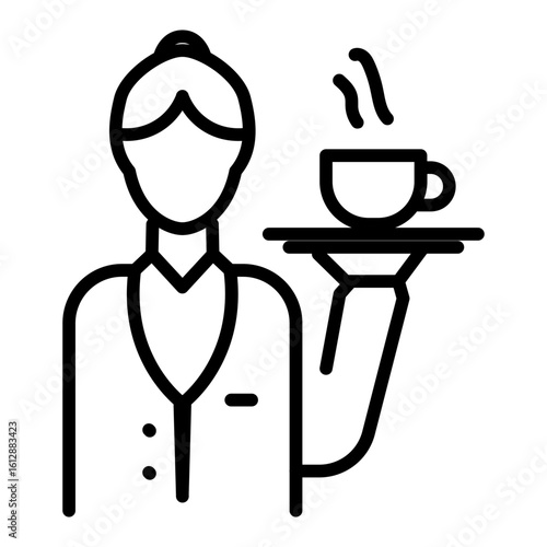 Waitress icon vector image. Can be used for Women.