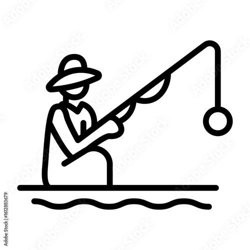 Fisherwoman icon vector image. Can be used for Women.