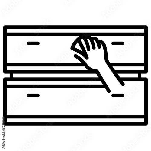 Cleaning Drawers icon vector image. Can be used for Cleaning and Dusting.