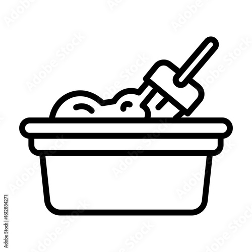 Cleaning Tub icon vector image. Can be used for Cleaning and Dusting.