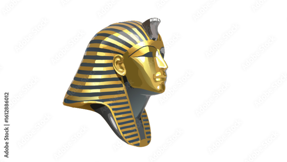 Fototapeta premium Golden pharaoh tutankhamun mask egyptian king ancient egypt history artifact culture illustration art