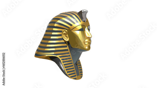 Golden pharaoh tutankhamun mask egyptian king ancient egypt history artifact culture illustration art