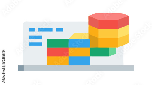 Colorful diagram infographic data visualization for business presentation and report design analysis