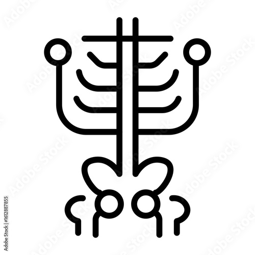 Skeleton icon vector image. Can be used for Human Anatomy.