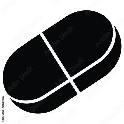 capsule pill icon, medicine capsule vector, pharmaceutical drug silhouette, healthcare medication graphic,
