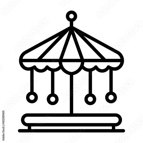 Carousel icon vector image. Can be used for Amusement Park.