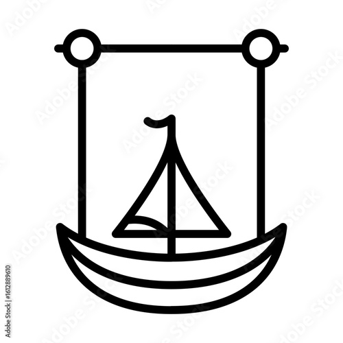 Swinging Ship icon vector image. Can be used for Amusement Park.